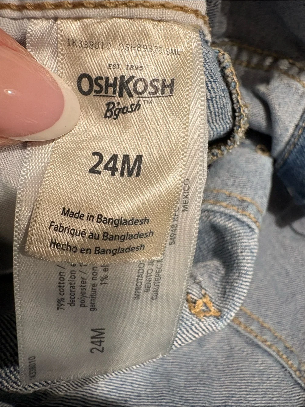 Vintage OshKosh B'gosh Light Blue Denim Kids Overalls